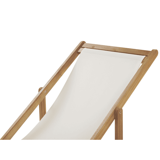 Conjunto de 2 cadeiras de praia dobráveis ANZIO com tecidos de substituição Motivo abstracto Madeira de acácia Castanho claro