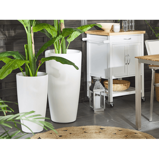 Conjunto de 2 vasos para plantas TSERIA 32 cm Branco