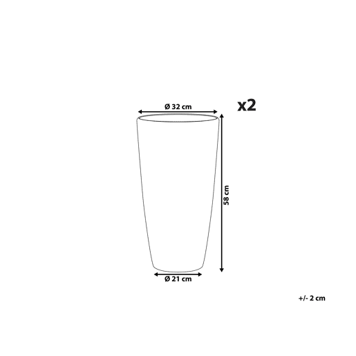 Conjunto de 2 vasos para plantas TSERIA 32 cm Dourado