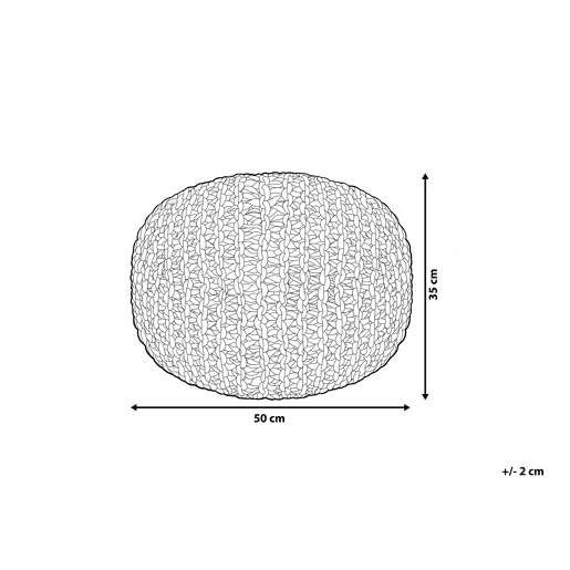 Pufe CONRAD Algodão Cinzento escuro 50 cm 50 cm 35 cm