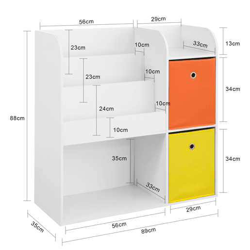 Organizador de brinquedos com 2 caixas KMB37-W SoBuy