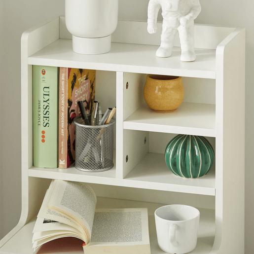Mesa de cabeceira com 2 gavetas e 4 compartimentos FBT100-W SoBuy
