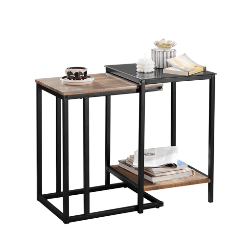 Conjunto de 2 mesas de apoio empilháveis FBT99-F SoBuy