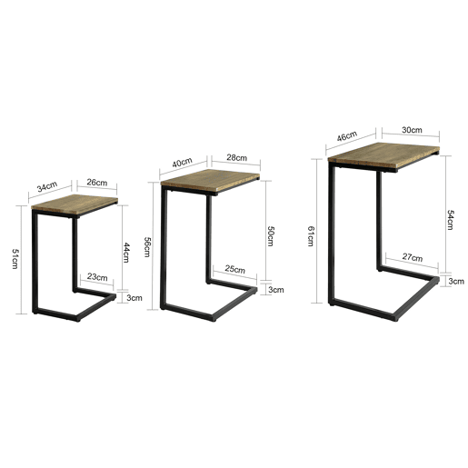 Conjunto de 3 mesas de centro FBT102-F SoBuy