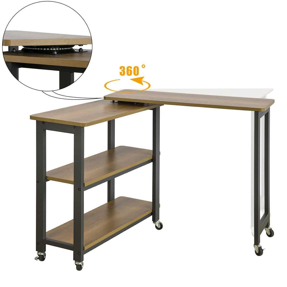 SoBuy Mesa Auxiliar Giratoria en Forma de L FWT83-PF