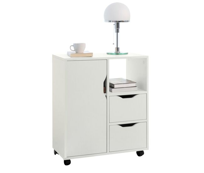 Sobuy soporte para impresora de archivador de oficina en casa armario de almacenamiento sobre ruedas blanco fbt105-w