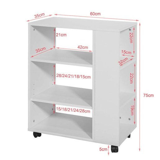 Mesa de apoio com rodas FBT68-W SoBuy