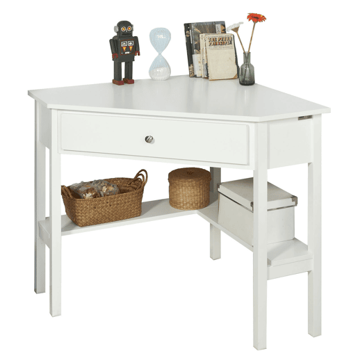 Mesa de secretária com gaveta triangular FWT31-W SoBuy