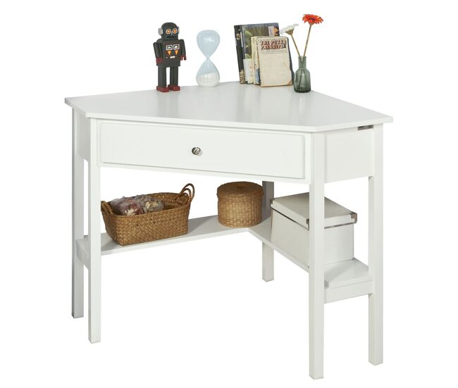 Mesa de ordenador mesa de escritorio con un cajón triangularblancofwt31-w sobuy