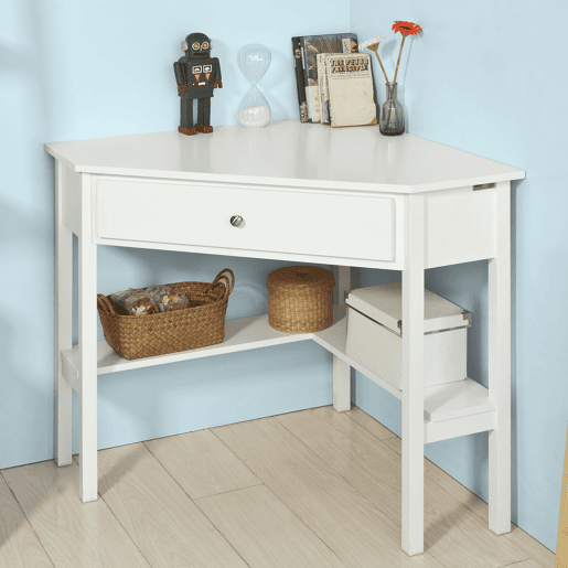 Mesa de secretária com gaveta triangular FWT31-W SoBuy