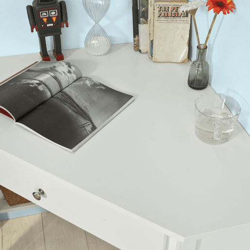 Mesa de secretária com gaveta triangular FWT31-W SoBuy