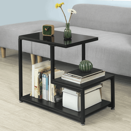 Mesa de apoio com 3 prateleiras FBT65-SCH SoBuy