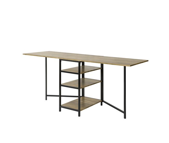 Mesa plegable de almacenaje con 3 estantes para comedor salón mesa auxiliar escritorio madera ahorra espacio fwt62-n sobuy