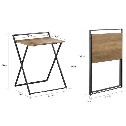 Secretária dobrável de estilo industrial FWT88-F SoBuy