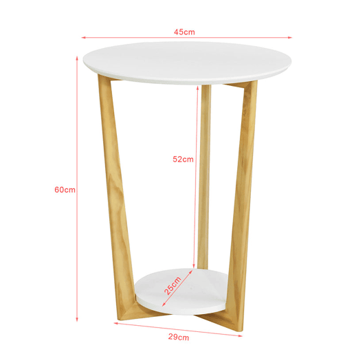 Mesa de apoio com 2 prateleiras FBT52-WN SoBuy