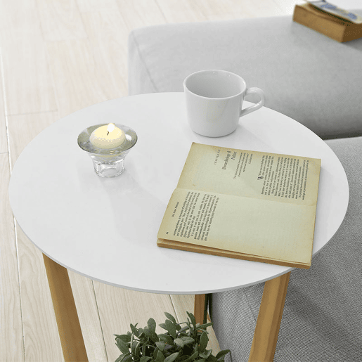 Mesa de apoio com 2 prateleiras FBT52-WN SoBuy