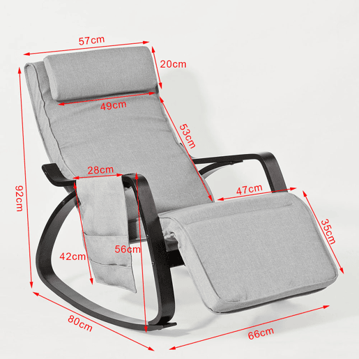Cadeira de baloiço Relax Poltrona Design FST20-HG SoBuy
