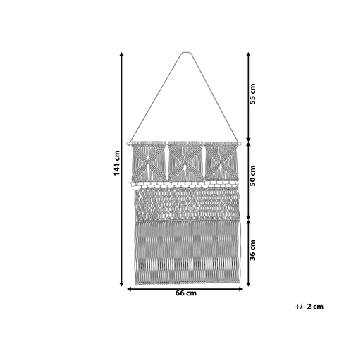 Decoração de parede em tecido KALADY Algodão 141 cm Creme