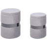 Conjunto de 2 tamboretes com arrumação DORIS Veludo Cinzento claro 3530 cm 3530 cm 4436 cm