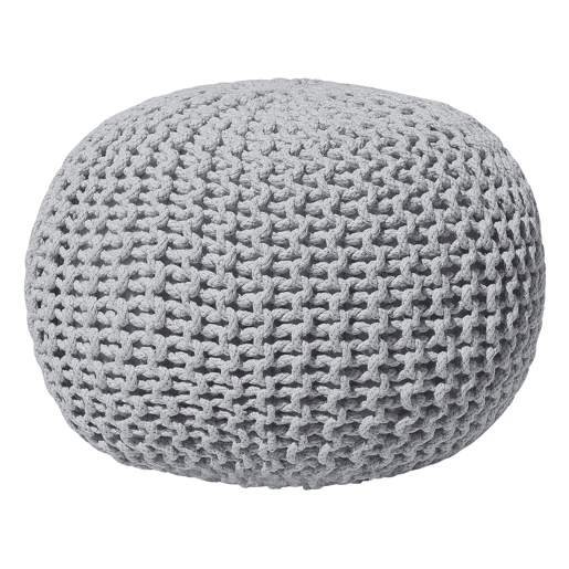 Pufe CONRAD Algodão Cinzento claro 50 cm 50 cm 35 cm