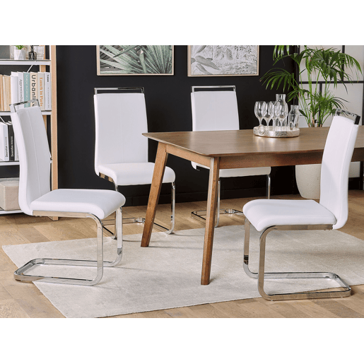 Conjunto de 2 cadeiras de jantar GREEDIN Pele sintética Branco