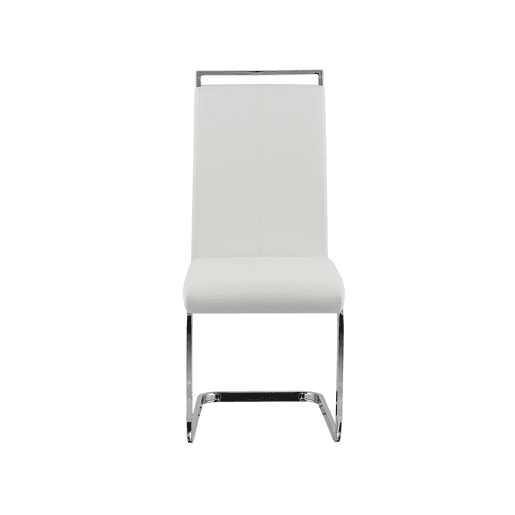 Conjunto de 2 cadeiras de jantar GREEDIN Pele sintética Branco