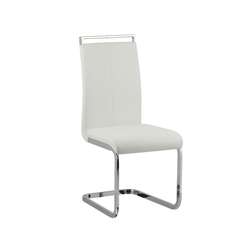Conjunto de 2 cadeiras de jantar GREEDIN Pele sintética Branco
