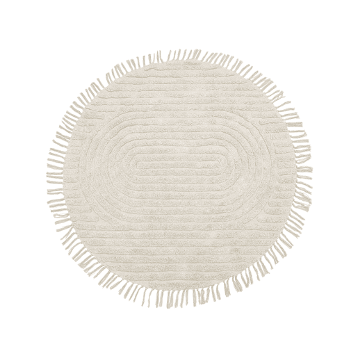 Tapete HALFETI Creme claro ø 140 cm Algodão Tapete HALFETI Creme claro ø 140 cm Algodão