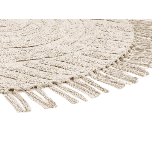 Tapete HALFETI Creme claro ø 140 cm Algodão Tapete HALFETI Creme claro ø 140 cm Algodão
