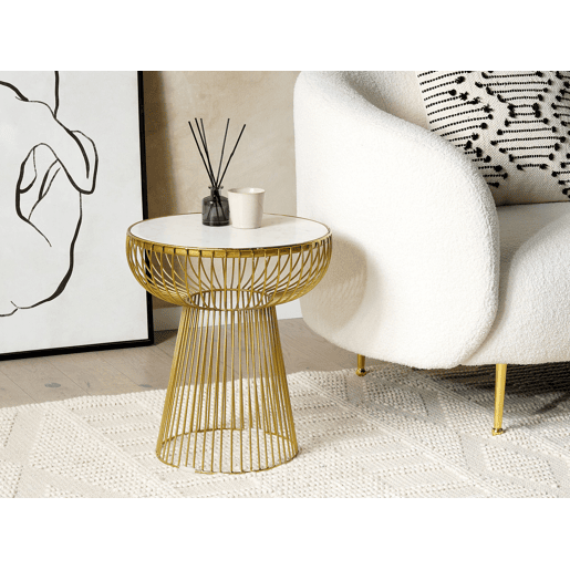 Mesa de apoio CHEYNES Mármore Dourado