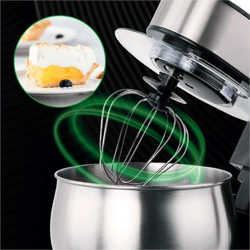 Camry CR4223 Batedeira Planetaria Profissional, Robô de Cozinha, 5L, 6 Velocidades, Acessórios, Inox, 2000,