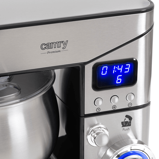 Camry CR4223 Batedeira Planetaria Profissional, Robô de Cozinha, 5L, 6 Velocidades, Acessórios, Inox, 2000,