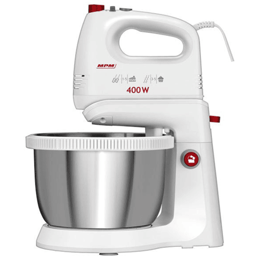 MPM MMR-21Z Batedeira com Taça Rotativa 3,5 Litros 5 Velocidades + Turbo, 400, Branco