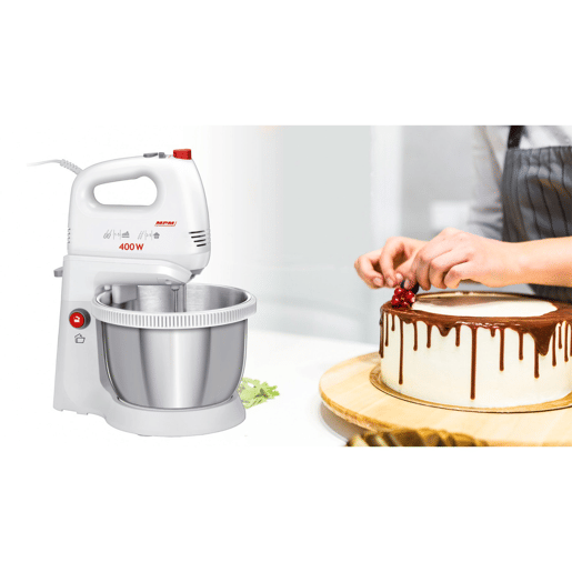 MPM MMR-21Z Batedeira com Taça Rotativa 3,5 Litros 5 Velocidades + Turbo, 400, Branco