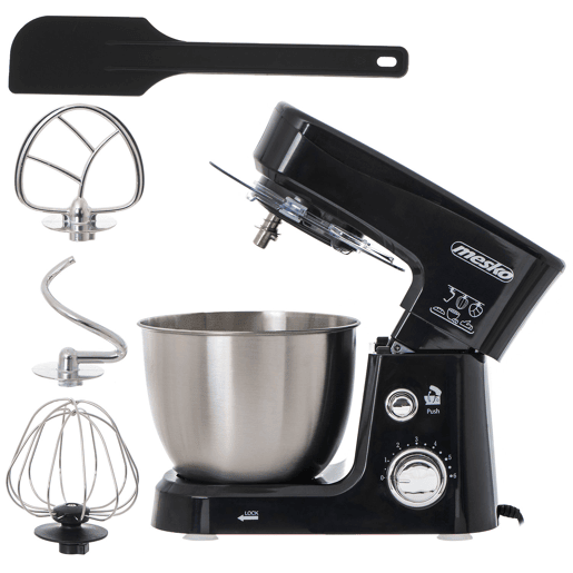 Mesko MS4217 Batedeira Planetaria Robô de Cozinha, 3,5 L, 6 Velocidades, Acessórios, 1200, Preto