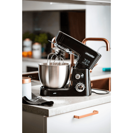Mesko MS4217 Batedeira Planetaria Robô de Cozinha, 3,5 L, 6 Velocidades, Acessórios, 1200, Preto