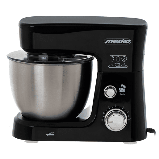 Mesko MS4217 Batedeira Planetaria Robô de Cozinha, 3,5 L, 6 Velocidades, Acessórios, 1200, Preto