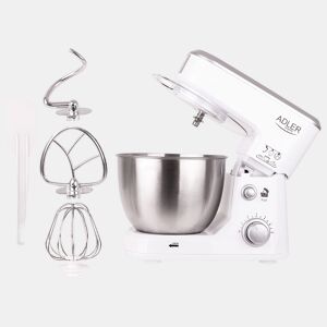 Adler AD4216 Batedeira Planetaria Robô de Cozinha, 4 L, 6 Velocidades, Acessórios, 1000, Branco