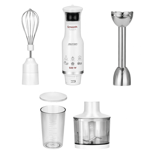 MPM MBL-28 Set de Varinha Picador Multiusos Batedor, Velocidade Ajustável, lâminas Aço Inox, 500, Branco MPM MBL-28 Set de Varinha Picador Multiusos Batedor, Velocidade Ajustável, lâminas Aço Inox, 500, Branco
