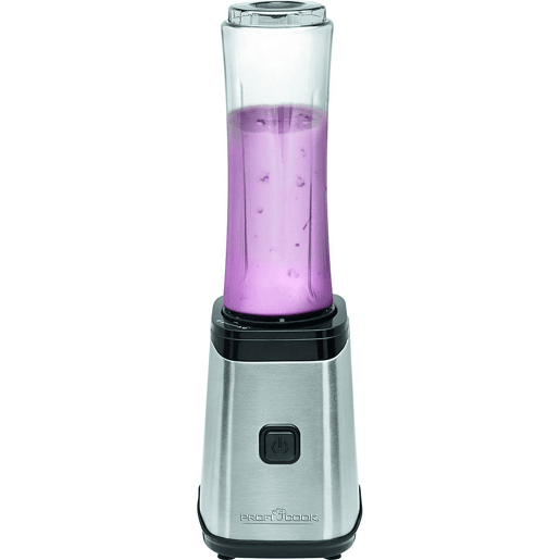 Proficook SM 1078 Liquidificador de vidro Smoothie Good To Go, 2 Garrafas Portátiles, 0,6 l, 250, Prata