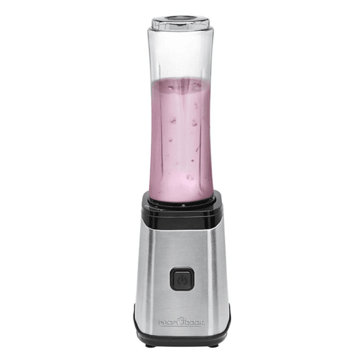 Proficook SM 1078 Liquidificador de vidro Smoothie Good To Go, 2 Garrafas Portátiles, 0,6 l, 250, Prata