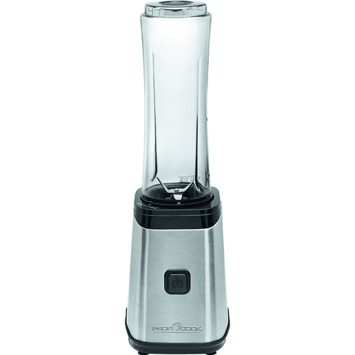Proficook SM 1078 Liquidificador de vidro Smoothie Good To Go, 2 Garrafas Portátiles, 0,6 l, 250, Prata