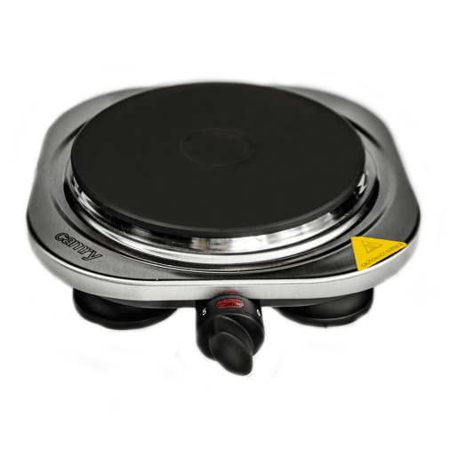 Camry CR 6510 Fogão Portátil Elétrico 1 Queimador 18,5 cm, Termostato Ajustável, Aço Inox, 1500, Prata