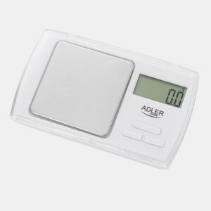 Adler AD 3161 Balança de Precisão Eléctrica (500-0,01 g) Balança Alimentos, Joalharia, Pequena, , Branco