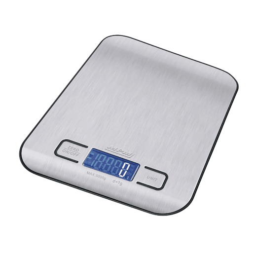 MPM MWK-02M Balança de Cozinha DigitalAço Inox, 5Kg Precisão 1g Função de Tara, , Prata