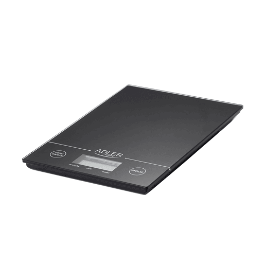 Adler AD 3138 Balança de Cozinha Digital 5Kg Precisão 1g Superfície de Vidro Função Tara, , Preto