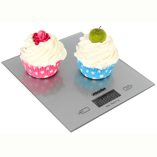 Mesko MS3145 Balança de Cozinha Digital até 5Kg Precisão 1g, Função de Tara, Visor LCD, , Cinza