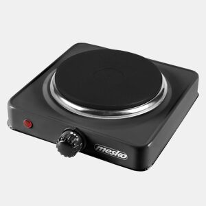Mesko MS 6508 Fogão Portátil Elétrico 1 Queimador 15,4 cm, Termostato Ajustável, 1000, Preto