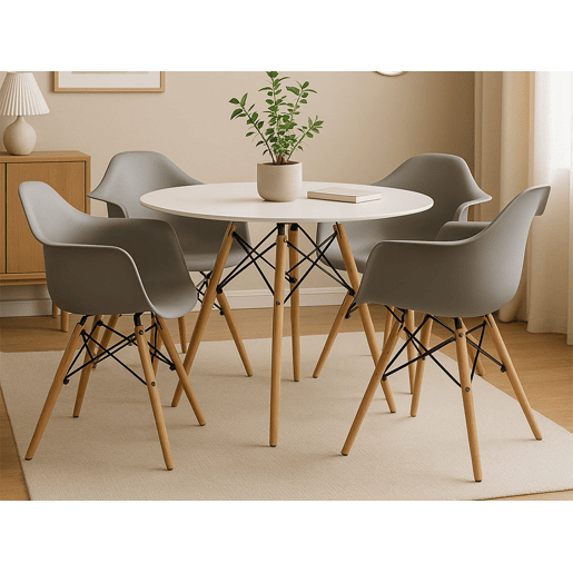 Conjunto 4 Cadeiras Design Neo (Cinza)