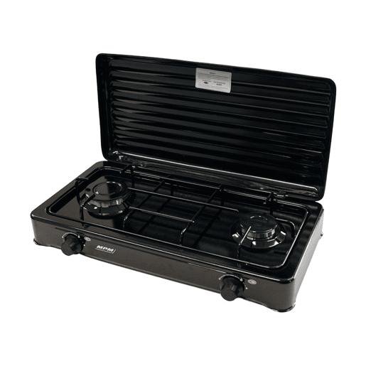 MPM KN-021KB Fogão a Gás Portátil para Camping, 2 Queimadores, Preto, , Preto MPM KN-021KB Fogão a Gás Portátil para Camping, 2 Queimadores, Preto, , Preto